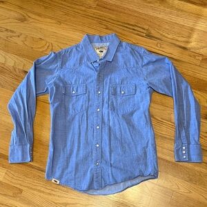 Western Aloha Monterrey snap shirt Chambray men’s small Hawaii cowboy pearl snap